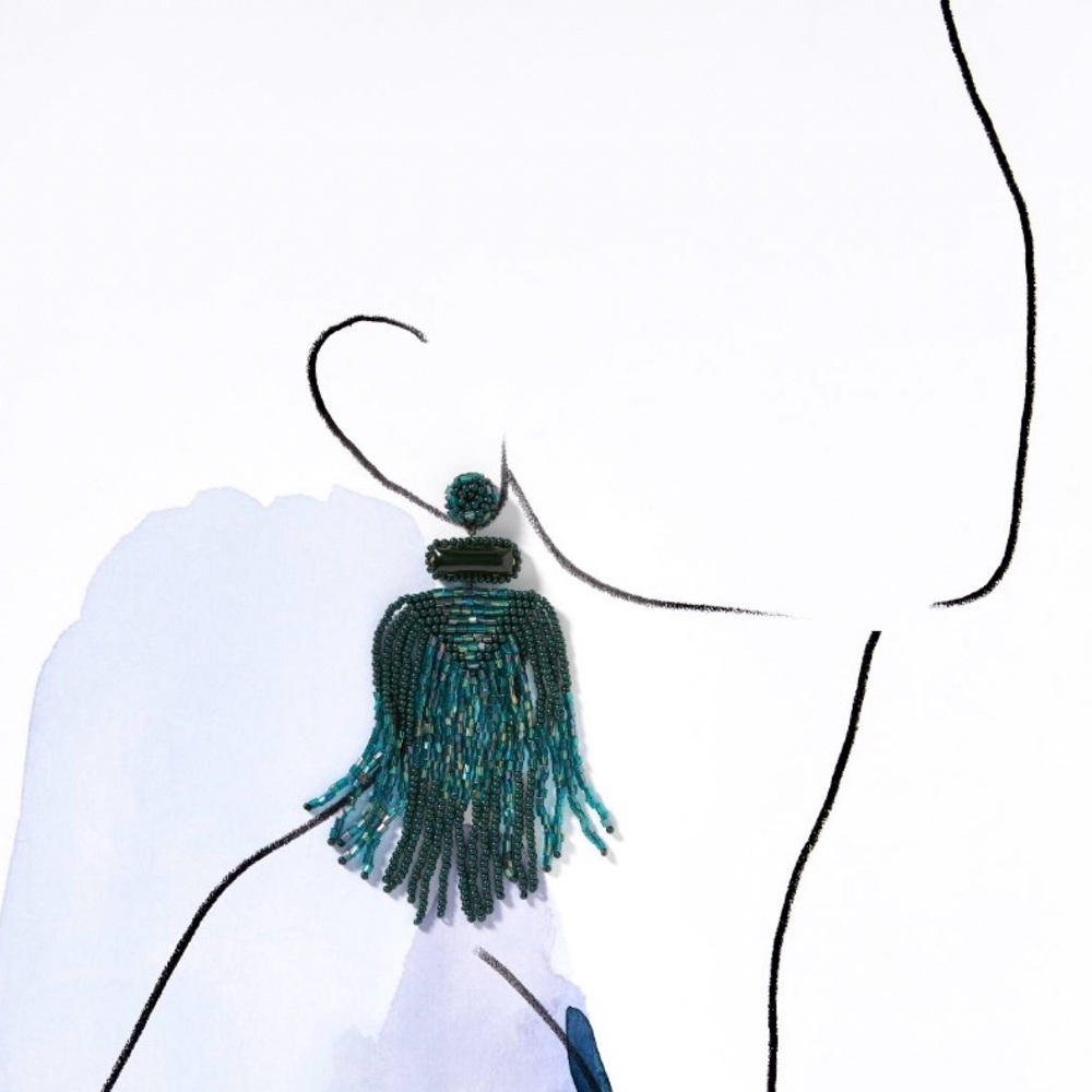 NWT Anthropologie Deepa Beaded Fringe Chandeliers - Picture 11 of 13